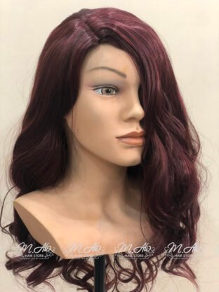 RED BURGUNDY WITH CURLY HAIR